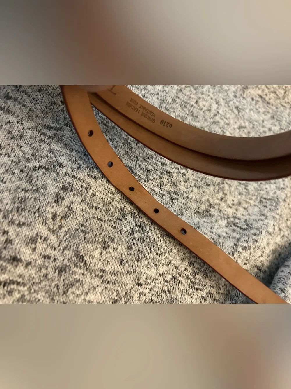 Talbots Leather Belt CA23147 Alligator Print Brown Leather Sz L Gold Tone Buckle